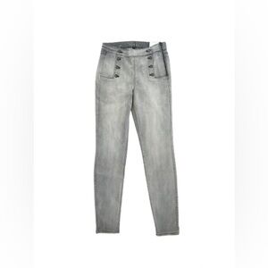 White House Black Market High Rise Skinny Ankle Jean Light Gray 6L